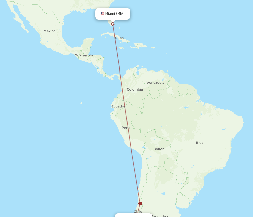 MIA-ZOS flight routes