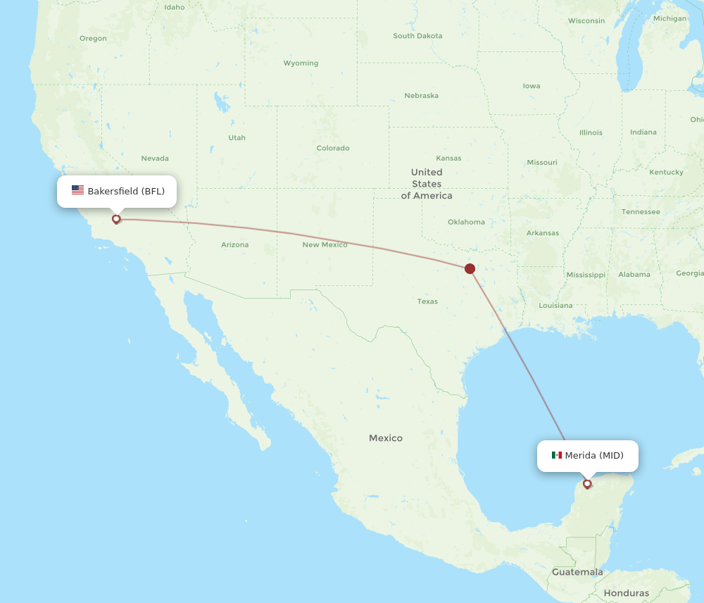 MID-BFL flight routes