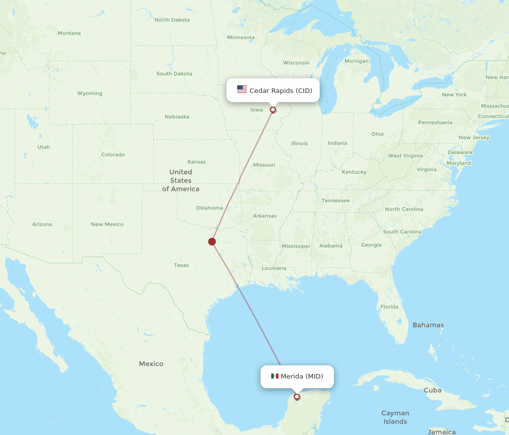 MID-CID flight routes