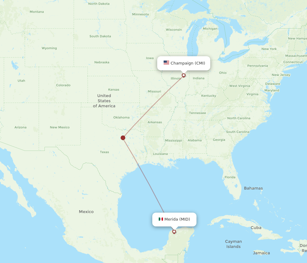 MID-CMI flight routes