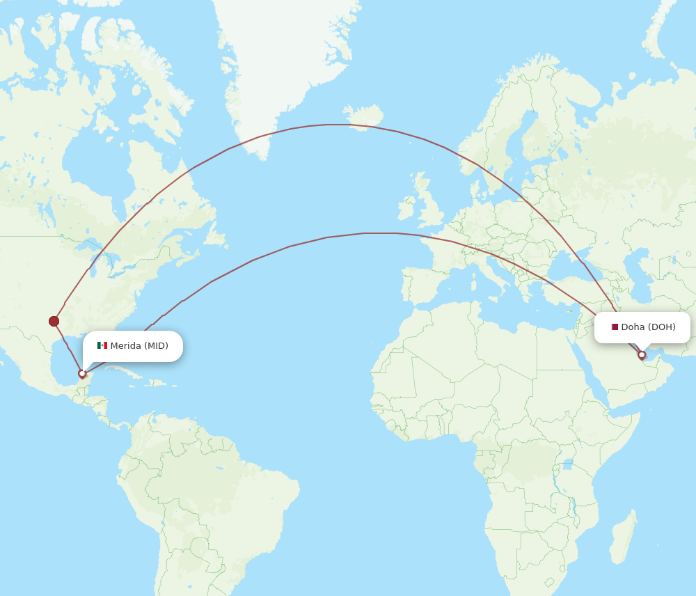 MID-DOH flight routes