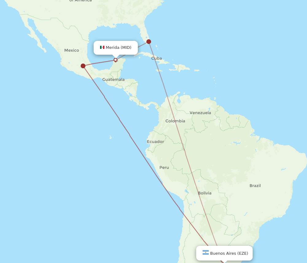MID-EZE flight routes
