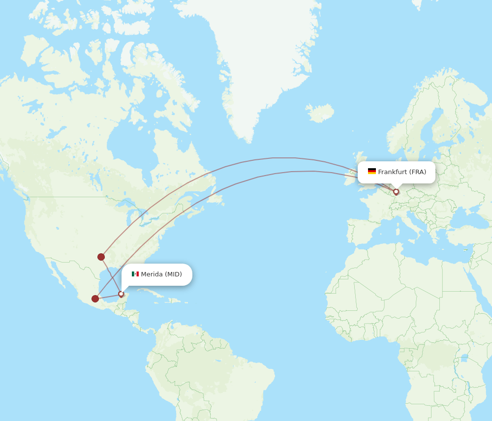 MID-FRA flight routes