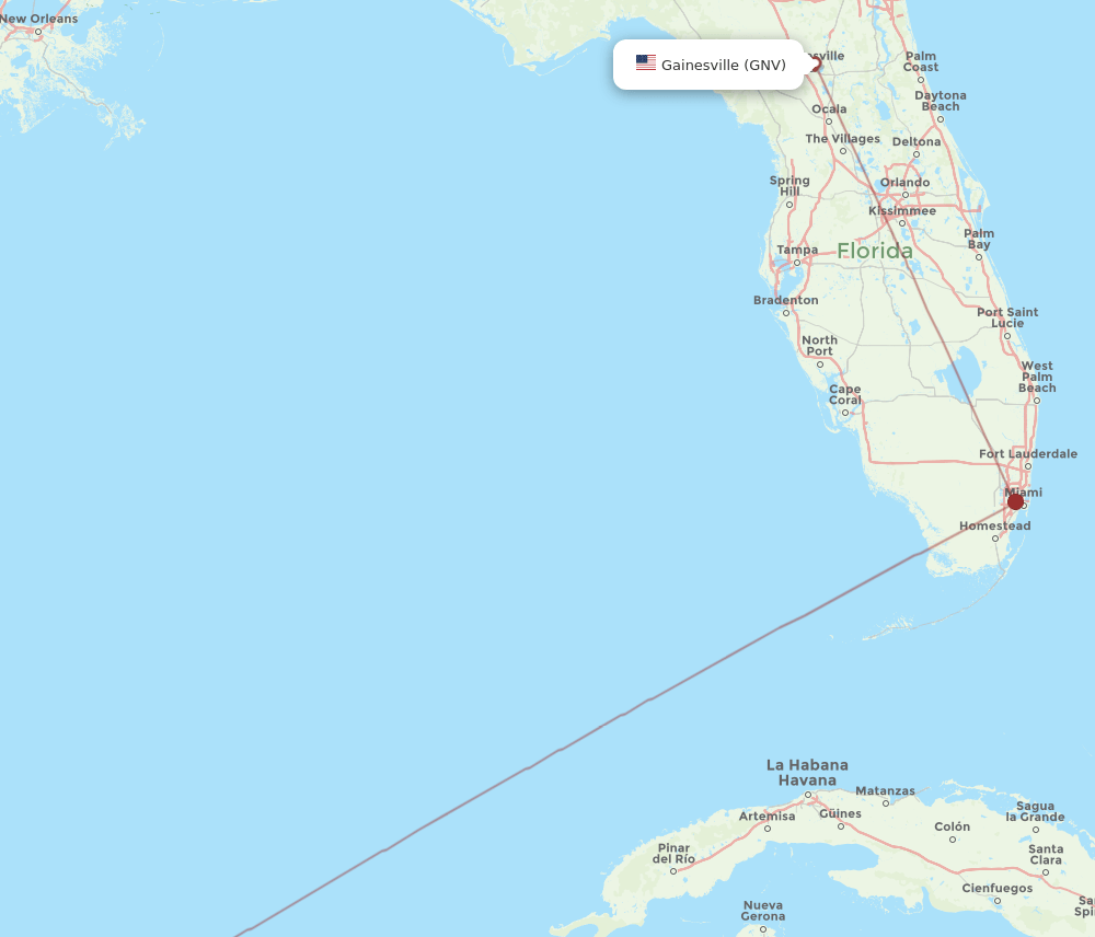 MID-GNV flight routes