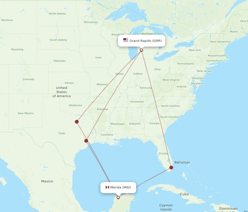 MID-GRR flight routes