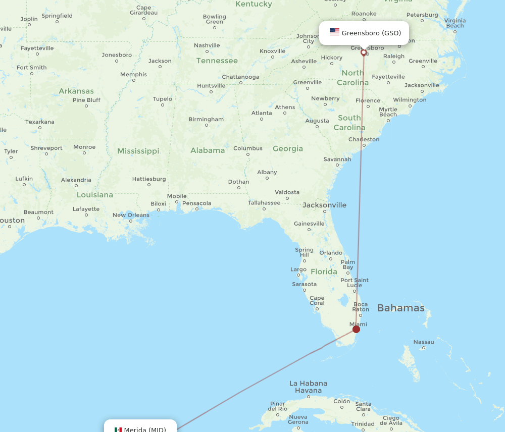 MID-GSO flight routes