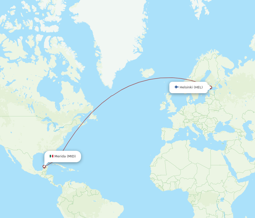 MID-HEL flight routes