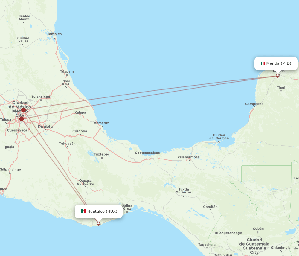 MID-HUX flight routes