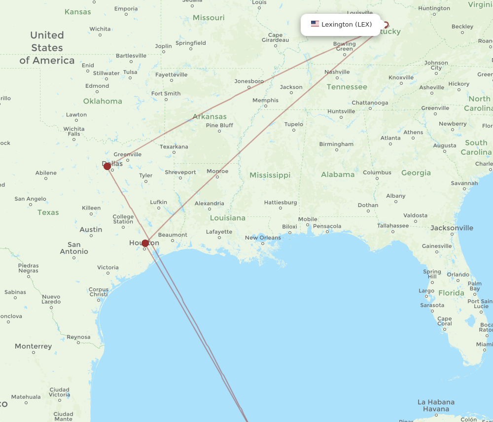 MID-LEX flight routes
