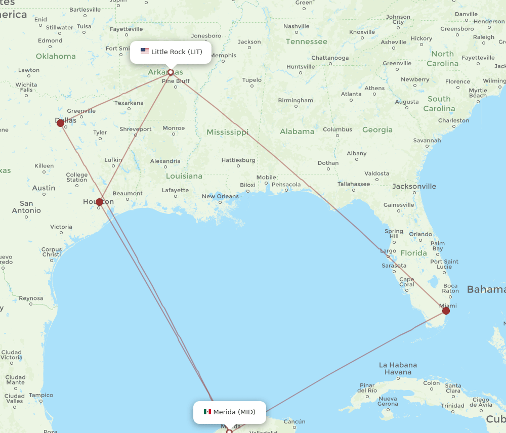 MID-LIT flight routes