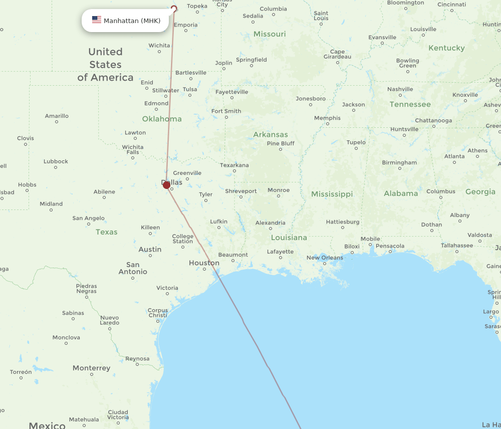 MID-MHK flight routes