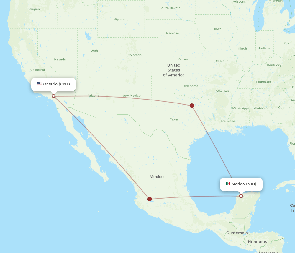 MID-ONT flight routes