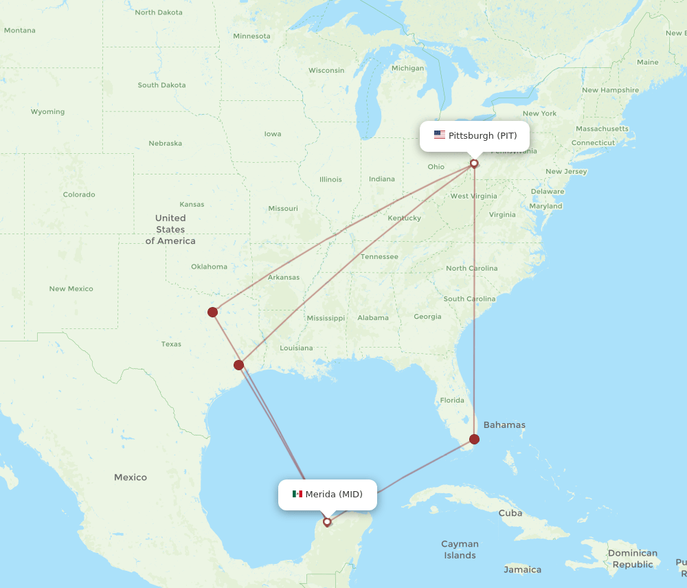 MID-PIT flight routes