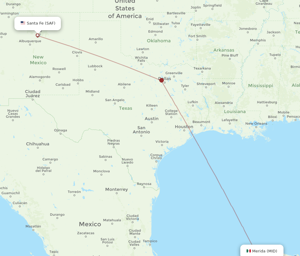 MID-SAF flight routes