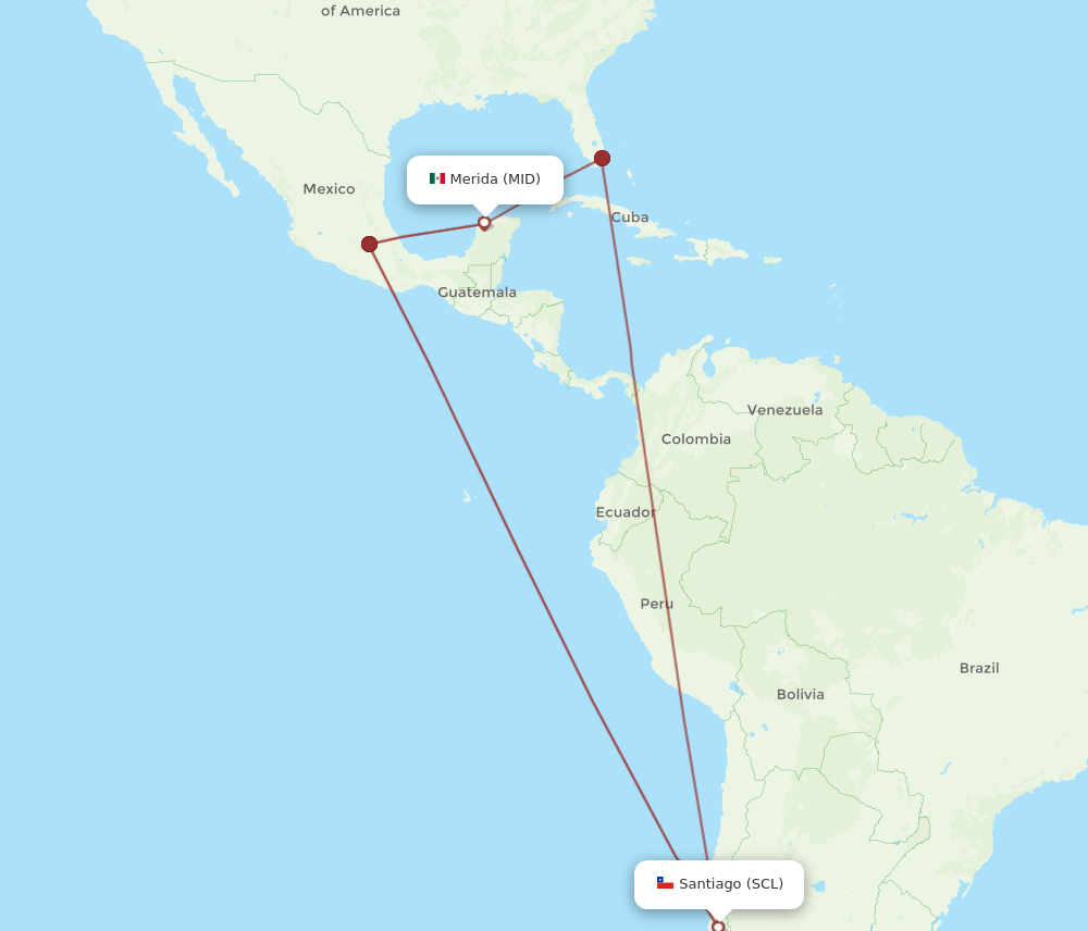 MID-SCL flight routes