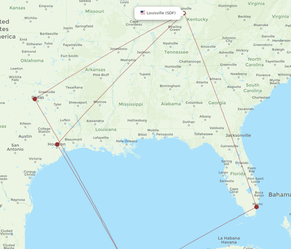 MID-SDF flight routes