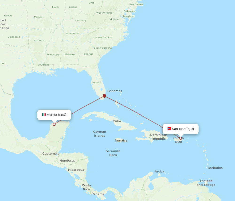 MID-SJU flight routes