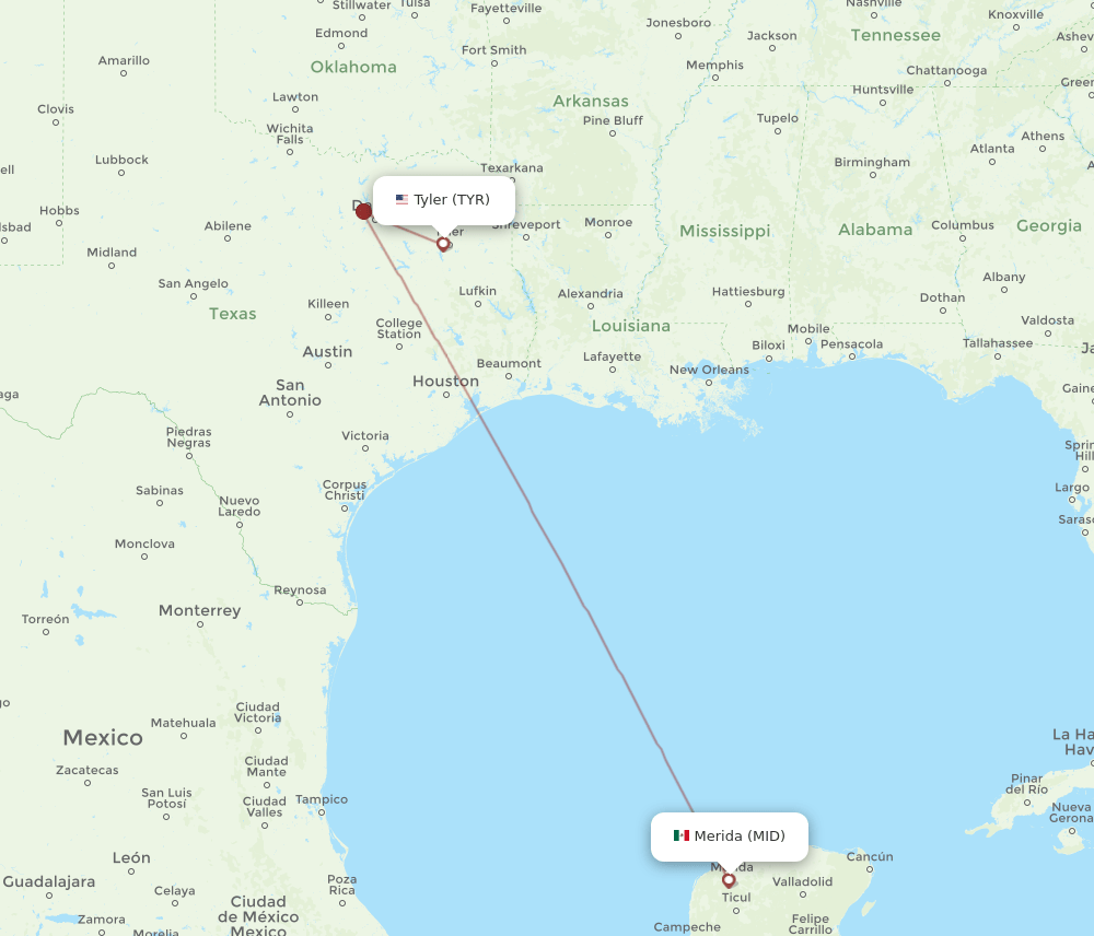 MID-TYR flight routes