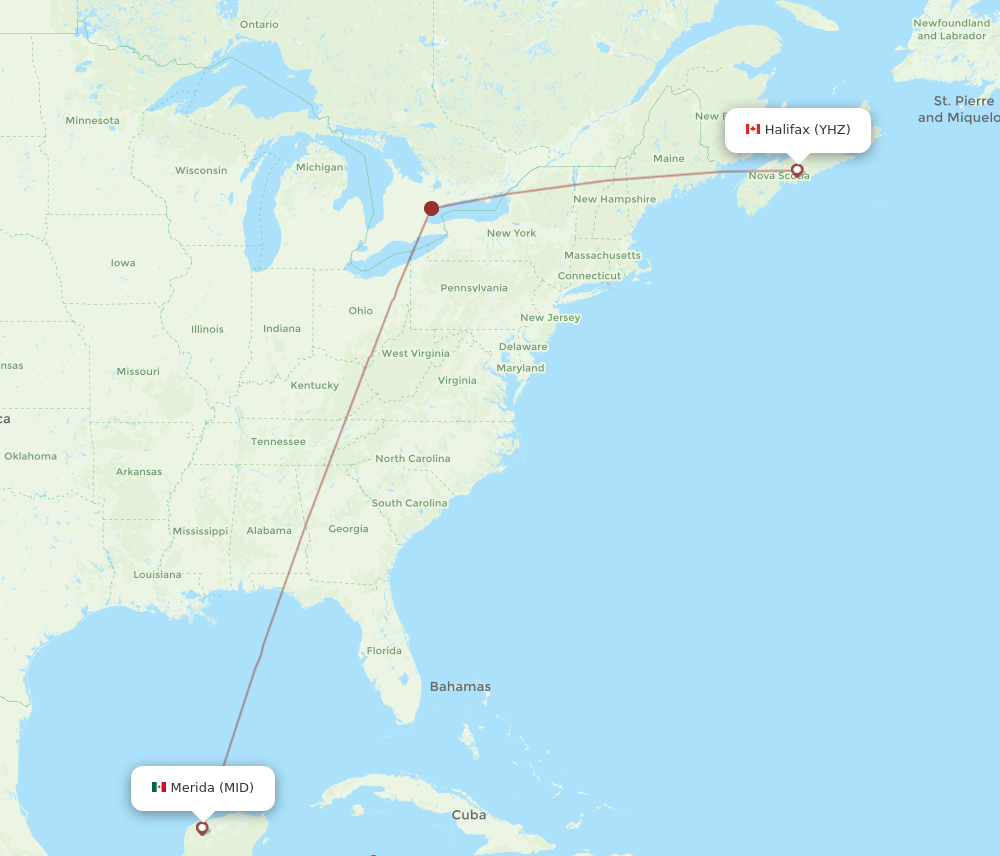 MID-YHZ flight routes