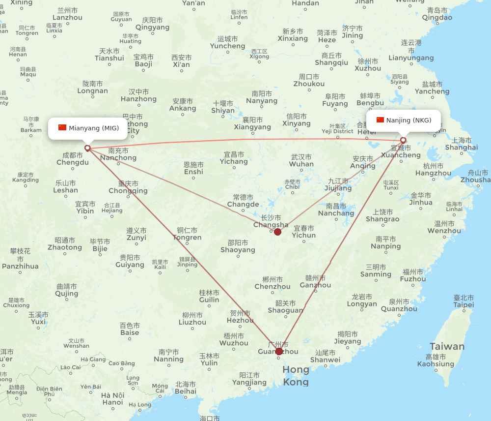 MIG-NKG flight routes