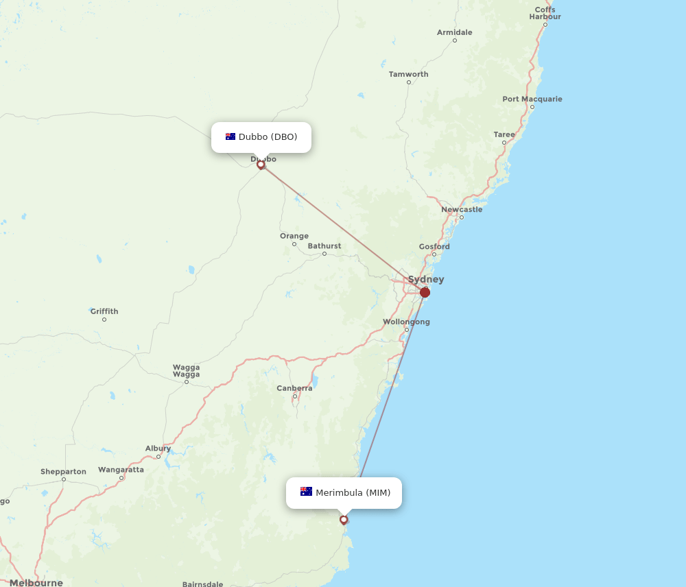 MIM-DBO flight routes