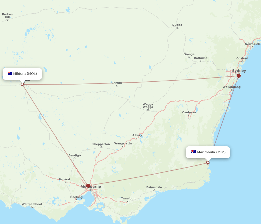 MIM to MQL flights and routes map