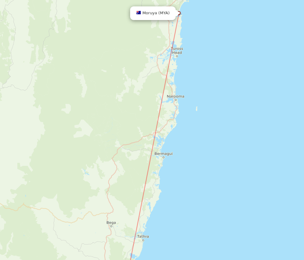 Merimbula - Moruya route map and flight paths
