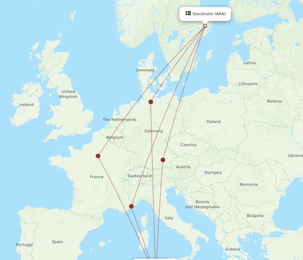 MIR-ARN flight routes