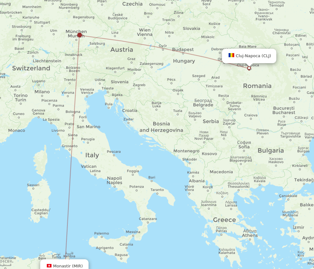 MIR-CLJ flight routes