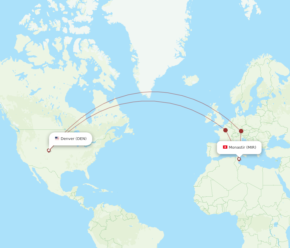 MIR-DEN flight routes