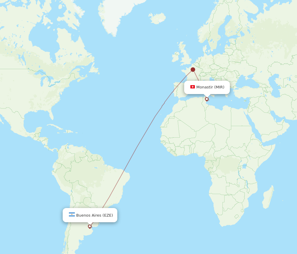 MIR-EZE flight routes