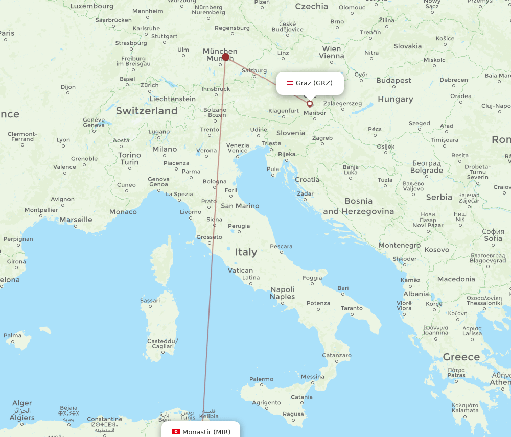MIR-GRZ flight routes