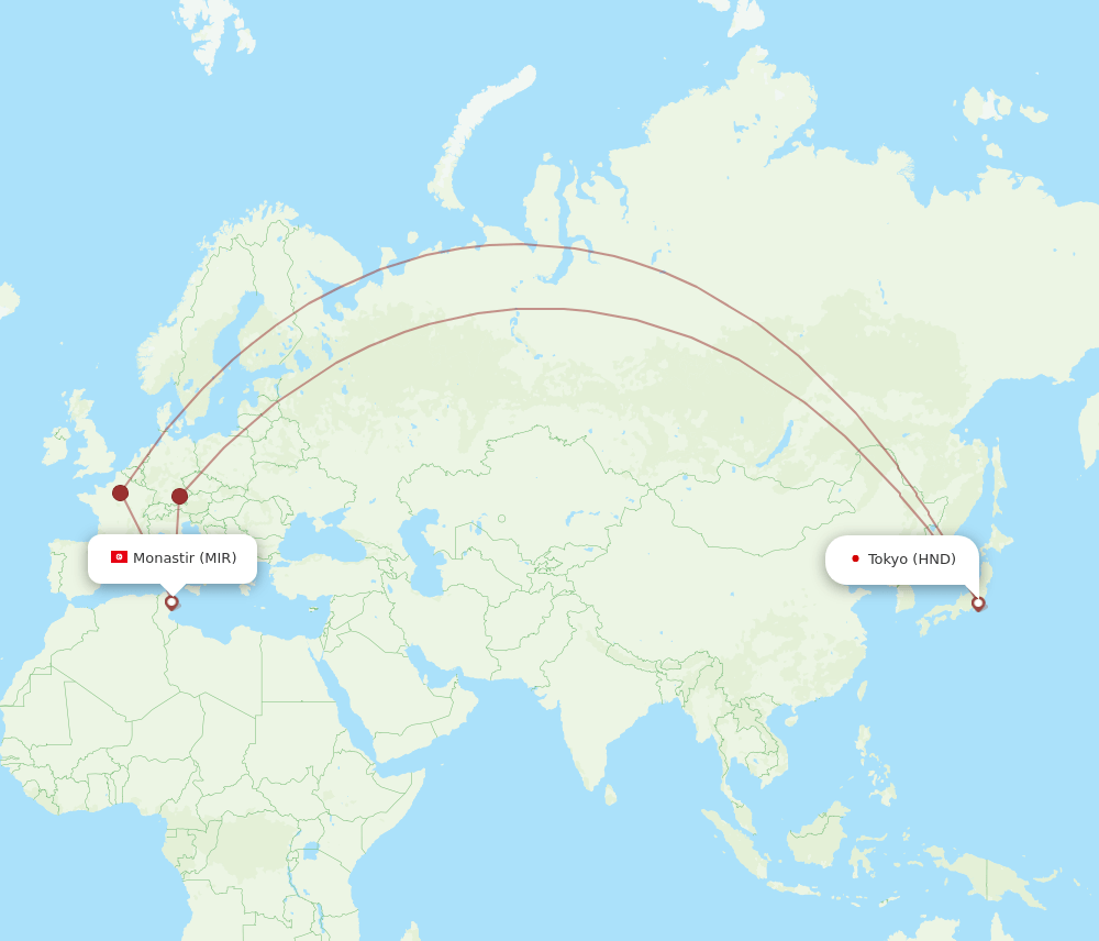 MIR-HND flight routes