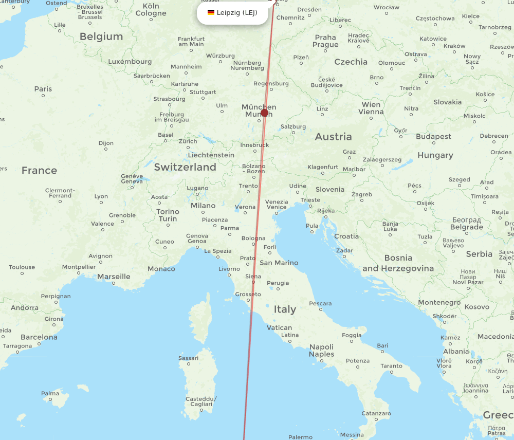 MIR-LEJ flight routes