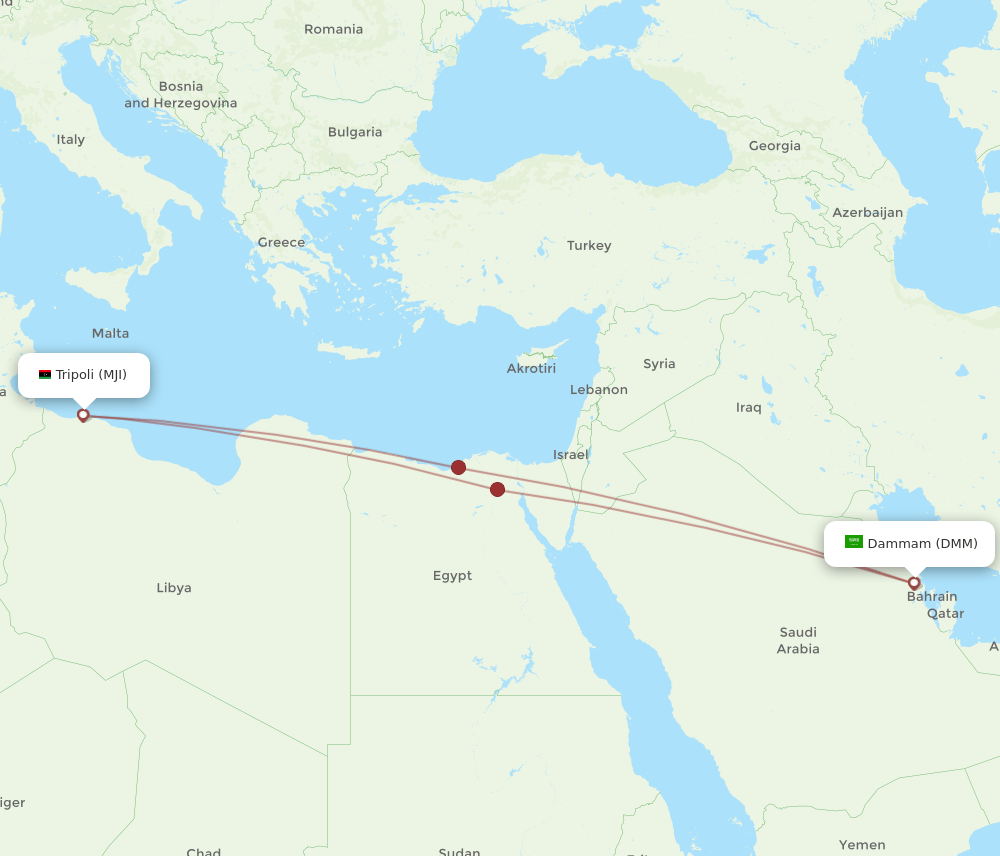 MJI-DMM flight routes