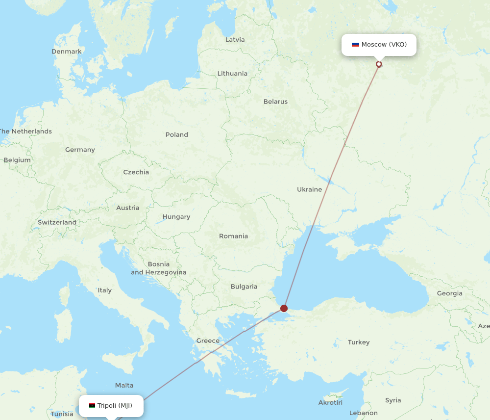 MJI-VKO flight routes