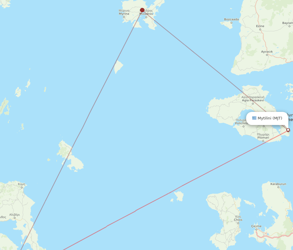 MJT to ATH flights and routes map