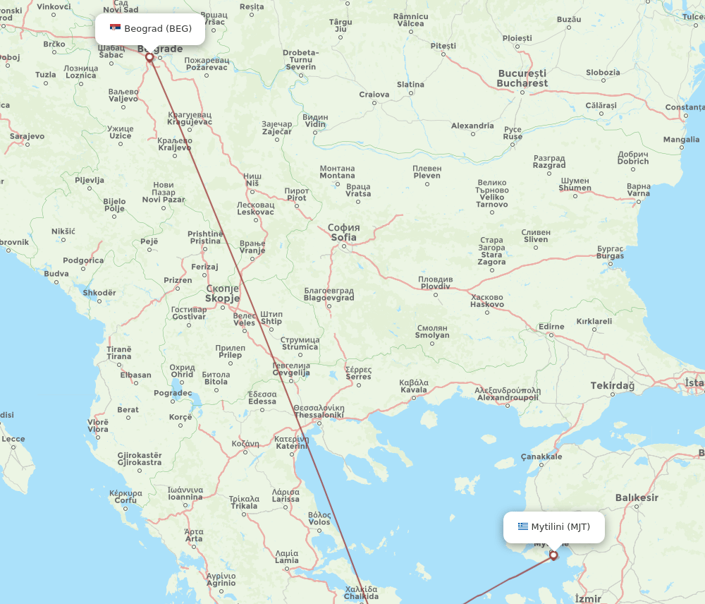 MJT-BEG flight routes