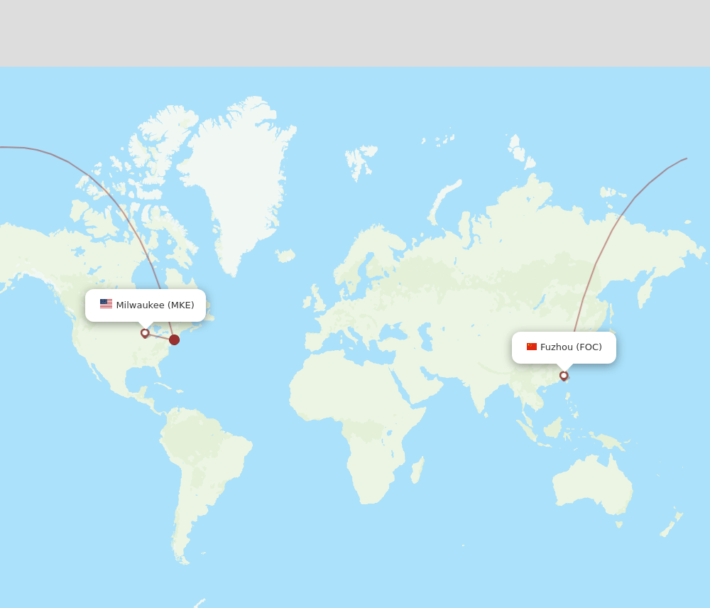 MKE-FOC flight routes