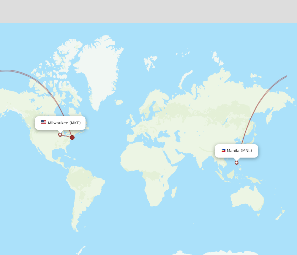 MKE-MNL flight routes