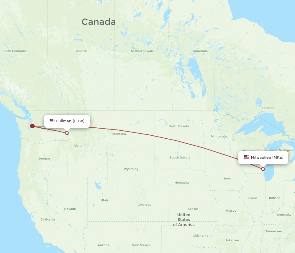 MKE-PUW flight routes