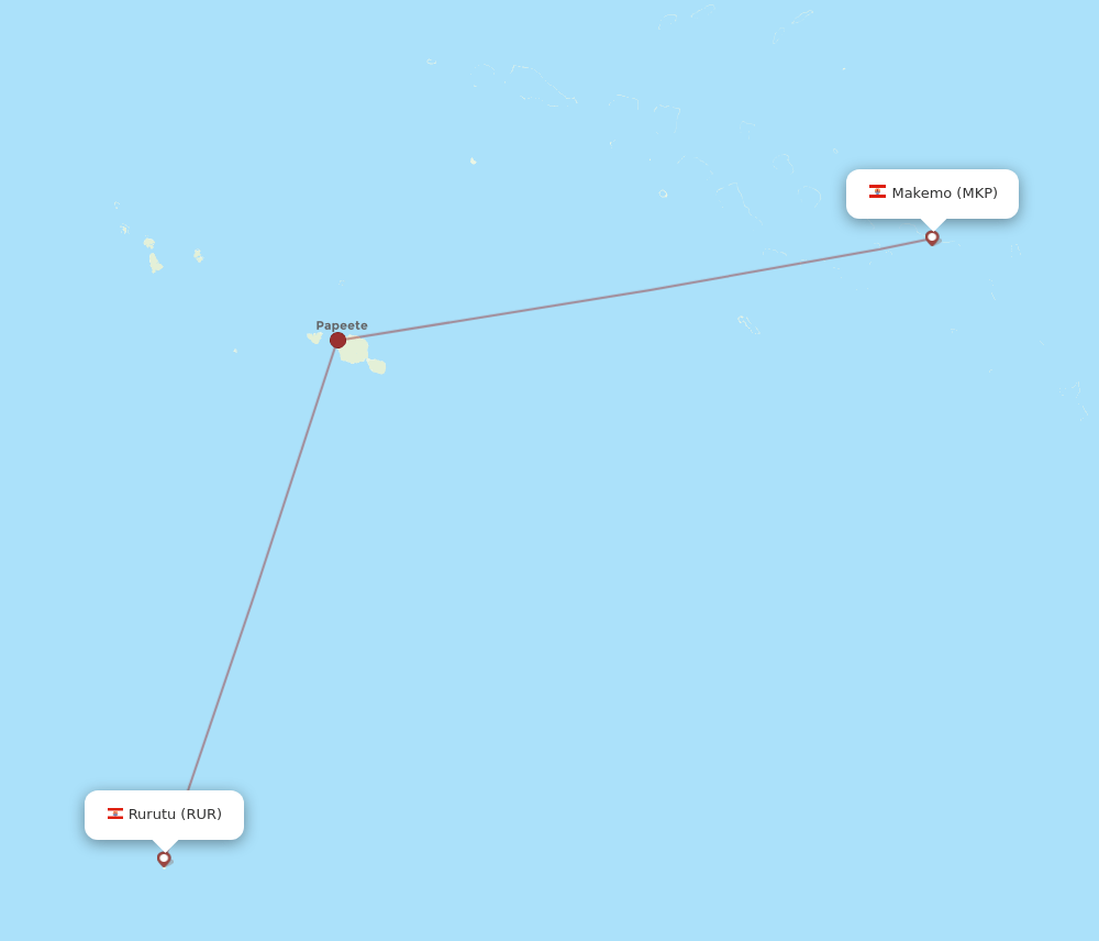 MKP to RUR flights and routes map