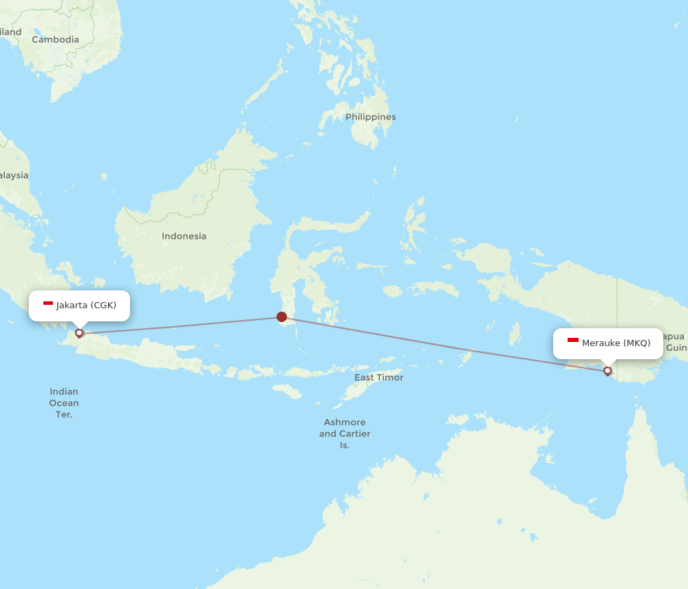 MKQ-CGK flight routes