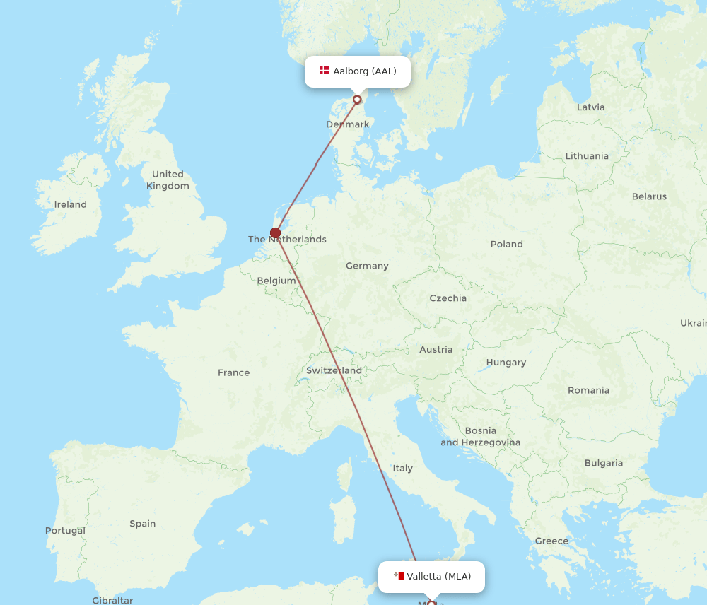 MLA-AAL flight routes