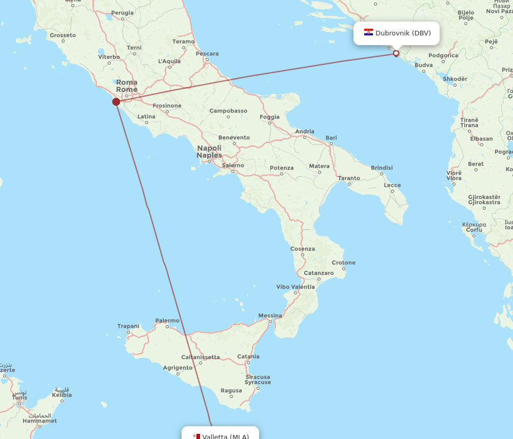 MLA-DBV flight routes