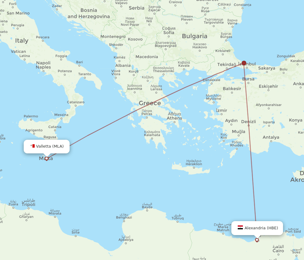 MLA-HBE flight routes