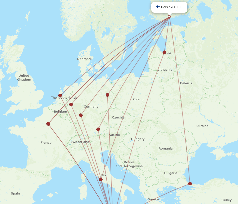 MLA to HEL flights and routes map