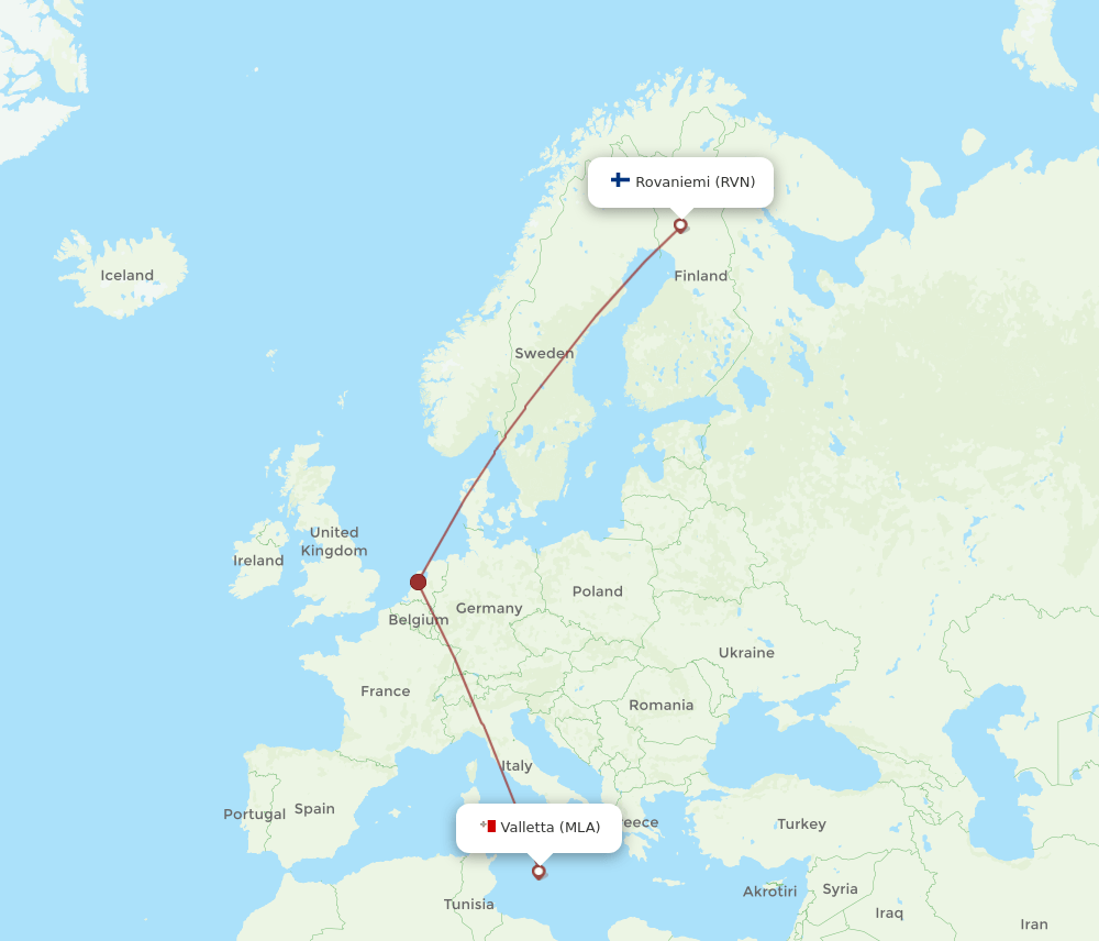 MLA-RVN flight routes
