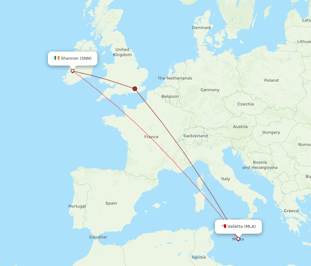 MLA-SNN flight routes