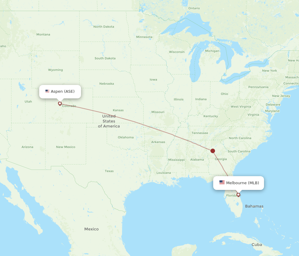 MLB-ASE flight routes